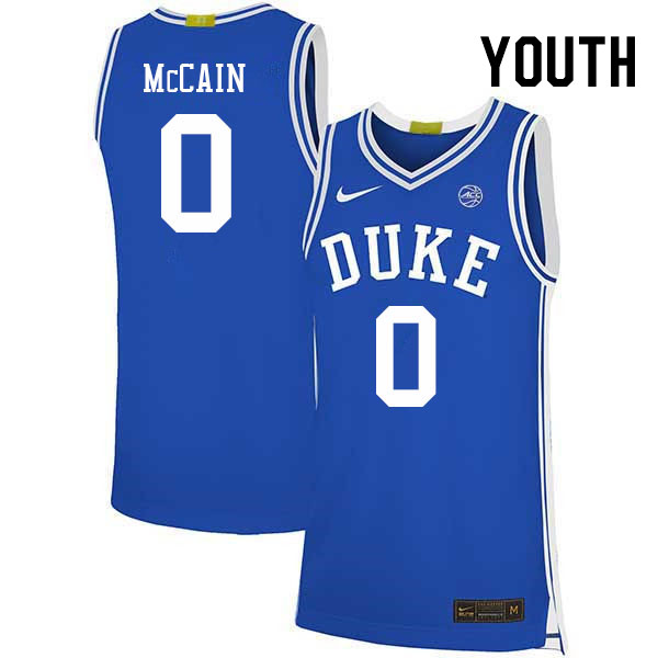 Youth #0 Jared McCain Duke Blue Devils College Basketball Jerseys Stitched Sale-Blue
